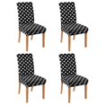 thumbnail image 1 of Dining Room Chair Covers 4pcs Stretch Dining Chair Cover Removable Washable Chair Seat Protector Cover for Home Party Hotel Wedding Ceremony, Universal Size (black & White Dots), 1 of 5