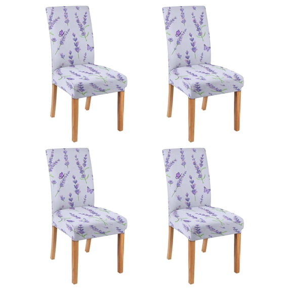 Dining Room Chair Covers 4pcs Stretch Dining Chair Cover Removable Washable Kitchen Chair Slipcovers for Home Party Hotel Wedding Ceremony, Universal Size (lavender Purple)