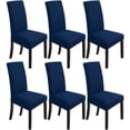 thumbnail image 1 of Dining Room Chair Covers 6 Pack Chair Covers Stretch Parsons Chair Covers Universal Spandex Dining Chair Slipcovers Seat Covers for Dining Chairs (Navy Blue), 1 of 7