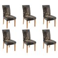thumbnail image 1 of Dining Room Chair Covers 6pcs Stretch Dining Chair Cover Removable Washable Chair Seat Protector Cover for Home Party Hotel Wedding Ceremony, Universal Size (marble Black & White), 1 of 2