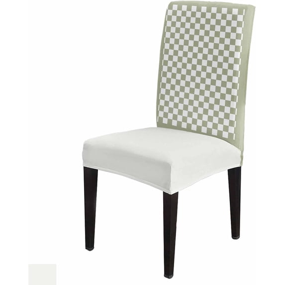 Dining Room Chair Covers, Checkerboard Sage Green Checkered Spring Stretch Parsons Chair Slipcovers Removable Kitchen Chair Protector Cover for Dining Room, Set of Set of 4