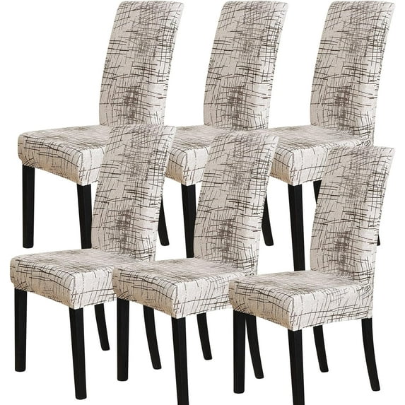 Dining Room Chair Covers for Dining Room Set of 6,Stretch Dining Chair Cover for Dining Room Kitchen Washable Removable(4Pack,Printed Geometric Pattern)
