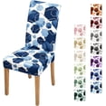 thumbnail image 1 of Dining Room Chair Covers Set of 4, Soft Stretch Kitchen Chair Covers Slipcover Protector, Removable Washable Geometric Parson Chair Covers 4 Pack, Navy Blue, 1 of 6
