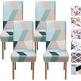 thumbnail image 1 of Dining Room Chair Covers Set of 4, Stretch Printed Kitchen Chair Covers, Washable Removable Parson Chair Cover for Dining Room, Restaurant, Ceremony, Universal Size, 1 of 6