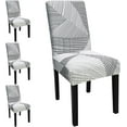 thumbnail image 1 of Dining Room Chair Covers Set of 4, Stretch Printed Parsons Chair Slipcovers Spandex Removable Washable Kitchen Chair Protector Cover for Dining Room, Hotel, Ceremony(White), 1 of 6