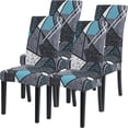 thumbnail image 1 of Dining Room Chair Covers Set of 4, Stretch Printed Parsons Chair Slipcovers Super Fit Removable Washable Kitchen Chair Protector Cover for Dining Room, Hotel, Ceremony (Geometric Pattern), 1 of 6