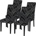 thumbnail image 1 of Dining Room Chair Covers Set of 4, Stretch Printed Parsons Chair Slipcovers Super Fit Removable Washable Striped Kitchen Chair Protector Cover for Dining Room, Hotel, Ceremony, 1 of 6