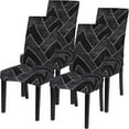 thumbnail image 1 of Dining Room Chair Covers Set of 4, Stretch Printed Parsons Chair Slipcovers Super Fit Removable Washable Striped Kitchen Chair Protector Cover for Dining Room, Hotel, Ceremony(Flower Pattern2), 1 of 6