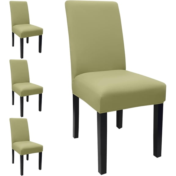 Dining Room Chair Covers Set of 4, Stretch Solid Color Parsons Chair Slipcovers Spandex Removable Washable Kitchen Chair Protector Cover for Dining Room, Hotel, Ceremony(Sage Green)