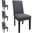 thumbnail image 1 of Dining Room Chair Covers Set of 4, Stretch Solid Color Parsons Chair Slipcovers Spandex Removable Washable Kitchen Chair Protector Cover for Dining Room, Hotel, Ceremony(Grey), 1 of 6