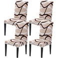 thumbnail image 1 of Dining Room Chair Covers Set of 4, Stretch Spandex Kitchen Chair Covers Removable Washable Parsons Chair Slipcovers Protectors Covers for Dining Room, Party (4Pcs, LineB), 1 of 6