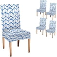 thumbnail image 1 of Dining Room Chair Covers Set of 4 Watercolor Indigo Geometric Kitchen Chair Covers Removable Stretch Elastic Chair Covers for Party Banquet Decoration, 1 of 3