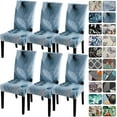 thumbnail image 1 of Dining Room Chair Covers Set of 6,Printed Pattern Parsons Chair Slipcovers Removable Washable Kitchen Seat Dining Chairs Protector Cover for Home or Party, 1 of 6