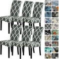 thumbnail image 1 of Dining Room Chair Covers Set of 6,Printed Pattern Parsons Chair Slipcovers Removable Washable Kitchen Seat Dining Chairs Protector Cover for Home or Party, 1 of 6