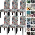 thumbnail image 1 of Dining Room Chair Covers Set of 6,Printed Pattern Parsons Chair Slipcovers Removable Washable Kitchen Seat Dining Chairs Protector Cover for Home or Party, 1 of 6