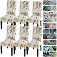 thumbnail image 1 of Dining Room Chair Covers Set of 6,Printed Pattern Parsons Chair Slipcovers Removable Washable Kitchen Seat Dining Chairs Protector Cover for Home or Party, 1 of 6