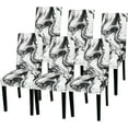 thumbnail image 1 of Dining Room Chair Covers Set of 6, Stretch Parsons Chair Slipcovers Universal Removable Washable Chair Seat Covers Protector for Dining Room, Kitchen, Hotel and Party, Black Marble, 1 of 6