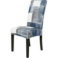 thumbnail image 1 of Dining Room Chair Covers Set of 6, Stretch Parsons Chair Slipcovers Universal Removable Washable Chair Seat Covers Protector for Dining Room, Kitchen, Hotel and Party, Navy Blue, 1 of 6