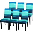 thumbnail image 1 of Dining Room Chair Covers Set of 6, Stretch Parsons Chair Slipcovers Universal Removable Washable Chair Seat Covers Protector for Dining Room, Kitchen, Hotel and Party, Blue Ocean, 1 of 6