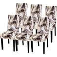 thumbnail image 1 of Dining Room Chair Covers Set of 6, Stretch Parsons Chair Slipcovers Universal Removable Washable Chair Seat Covers Protector for Dining Room, Kitchen, Hotel and Party, Black Gold Marble, 1 of 6
