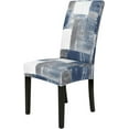 thumbnail image 1 of Dining Room Chair Covers Set of 6, Stretch Parsons Chair Slipcovers Universal Removable Washable Chair Seat Covers Protector for Dining Room, Kitchen, Hotel and Party, Navy Blue, 1 of 6