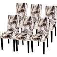 thumbnail image 1 of Dining Room Chair Covers Set of 6, Stretch Parsons Chair Slipcovers Universal Removable Washable Chair Seat Covers Protector for Dining Room, Kitchen, Hotel and Party, Black Gold Marble, 1 of 6