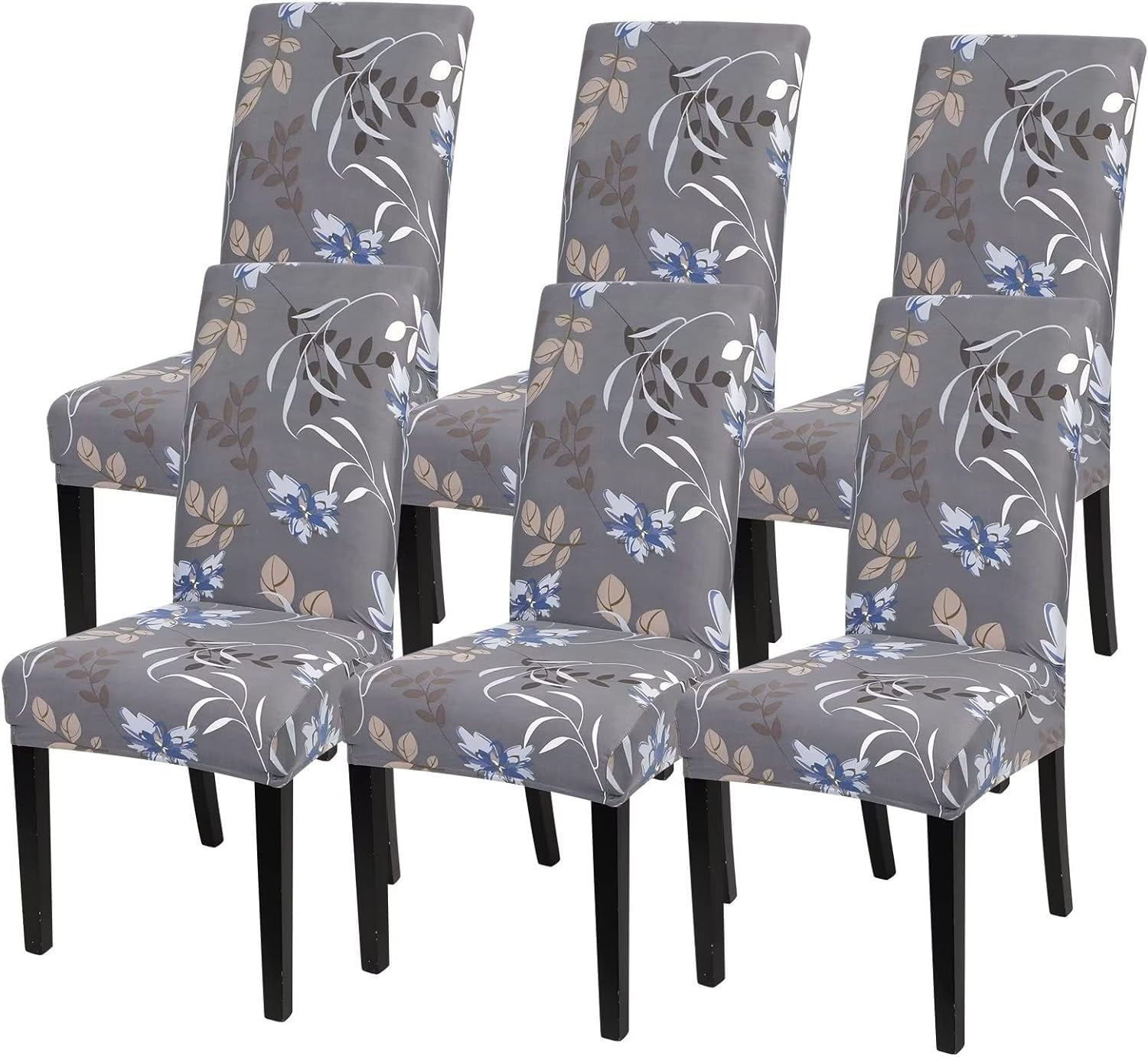 Dining Room Chair Covers Set of 6, Stretch Printed Kitchen Chair ...