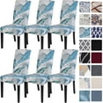 thumbnail image 1 of Dining Room Chair Covers Set of 6, Stretch Printed Parsons Chair Slipcovers Removable Washable Spandex Kitchen Chair Protector Cover for Dining Room, Hotel, Ceremony (Flower Pattern5), 1 of 6