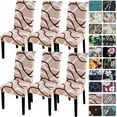 thumbnail image 1 of Dining Room Chair Covers Set of 6,Stretch Printed Pattern Parsons Chair Slipcovers Spandex Removable Washable Kitchen Seat Protector Cover for Kitchen,Hotel,Restaurant,Ceremony, 1 of 6