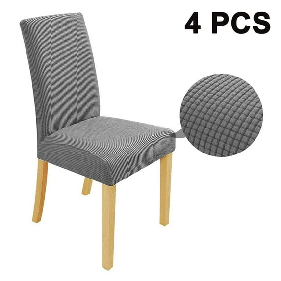 Dining Room Chair Covers – Set of 4 Universal Removable Washable Chair Seat Slipcovers Protector