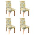 thumbnail image 1 of Dining Room Chair Covers Set of 4 with Lemons Floral Pattern Bright Yellow Washable Stretch Slipcovers Removable Protector for Kitchen Home Party, 1 of 7