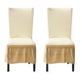 thumbnail image 1 of Dining Room Chair Covers with Skirt,Set of 4 Stretch Thicken Chair Slipcovers Universal Removable Washable Jacquard Chair Protector for Wedding Banquet Party-2-yellow, 1 of 8