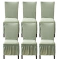 thumbnail image 1 of Dining Room Chair Covers with Skirt,Set of 4 Stretch Thicken Chair Slipcovers Universal Removable Washable Jacquard Chair Protector for Wedding Banquet Party-6-green, 1 of 8
