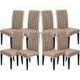 thumbnail image 1 of Dining Room Chair Covers Slipcovers Patterned Stretch Printed Parsons Dining Chair Cover Washable Removable Suitable Armless for Hotel Restaurant Ceremony Universal Size (8 Piece, Camel), 1 of 6