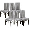 thumbnail image 1 of Dining Room Chair Covers Slipcovers Patterned Stretch Printed Parsons Dining Chair Cover Washable Removable Suitable Armless for Hotel Restaurant Ceremony Universal Size (6 Piece, Grey), 1 of 6
