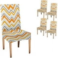thumbnail image 1 of Dining Room Chair Covers Slipcovers Set of 4 Boho Geometric Stretch Removable Washable Printed Chair Cover Seat Protector for Hotel Ceremony for Kitchen Dining, 1 of 3