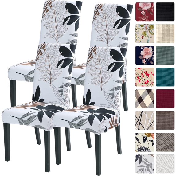 Dining Room Chair Covers Slipcovers Set of 4, Spandex Super Fit Stretch Removable Washable Kitchen Parsons Chair Covers Protector for Dining Room,Hotel,Ceremony