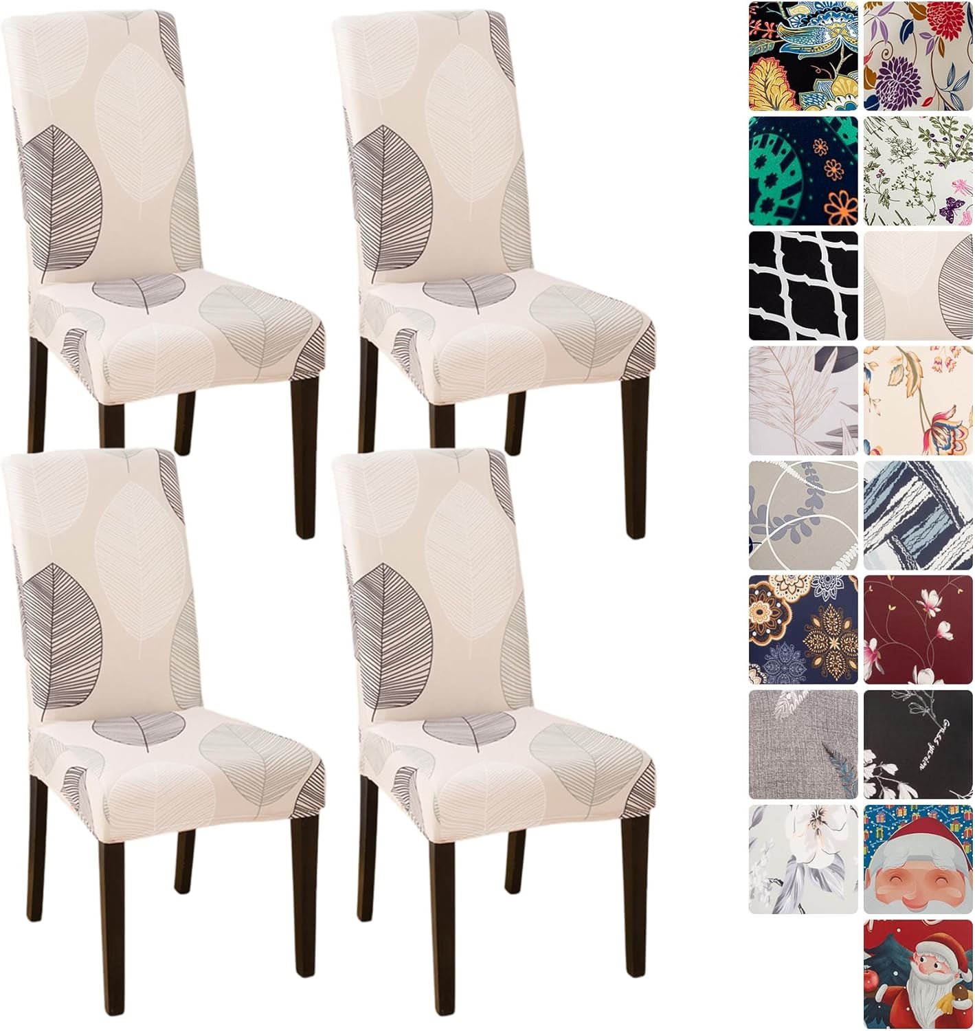 Dining Room Chair Covers Slipcovers Set of 4, Stretch Kitchen Chair ...