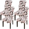 thumbnail image 1 of Dining Room Chair Covers Slipcovers Set of 4, Stretch Spandex Removable Washable Printed Parsons Chair Cover Seat Protector for Dining Room, Hotel, Ceremony, Banquet, Wedding (Geometry Beige), 1 of 6