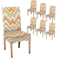 thumbnail image 1 of Dining Room Chair Covers Slipcovers Set of 6 Boho Geometric Stretch Removable Washable Printed Chair Cover Seat Protector for Hotel Ceremony for Kitchen Dining, 1 of 3