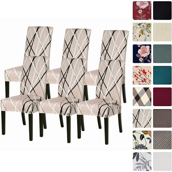 Dining Room Chair Covers Slipcovers Set of 6, Spandex Super Fit Stretch Removable Washable Kitchen Parsons Chair Covers Protector for Dining Room,Hotel,Ceremony