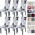 thumbnail image 1 of Dining Room Chair Covers Slipcovers Set of 6, Spandex Super Fit Stretch Removable Washable Kitchen Parsons Chair Covers Protector for Dining Room,Hotel,Ceremony(Flower Pattern11), 1 of 6