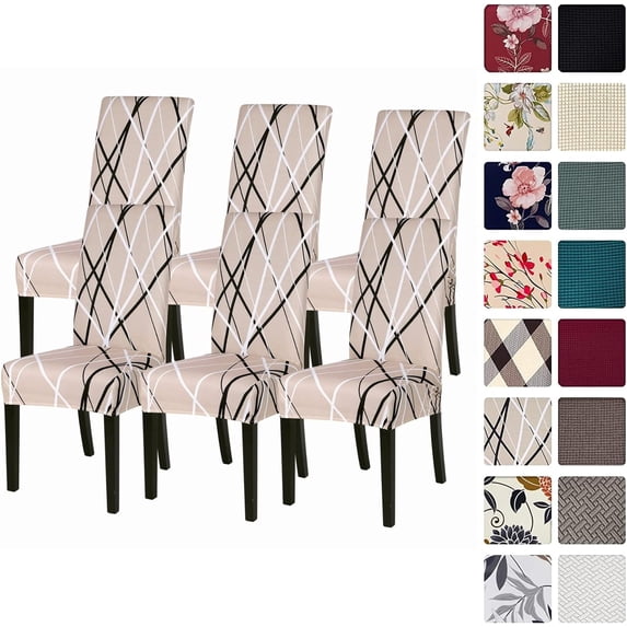 Dining Room Chair Covers Slipcovers Set of 6, Spandex Super Fit Stretch Removable Washable Kitchen Parsons Chair Covers Protector for Dining Room,Hotel,Ceremony