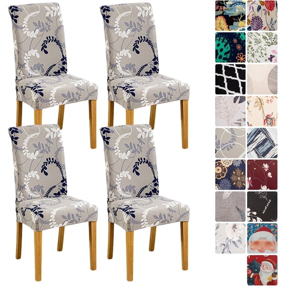 Dining Room Chair Covers Slipcovers Set of 6, Stretch Kitchen Chair Covers Washable Spandex Parsons Chair Slipcover, Removable Dining Seat Protector for Home or Party