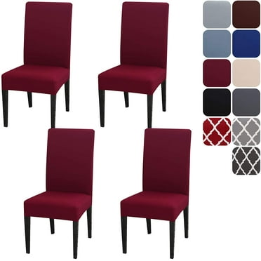 Dining Room Chair Covers Slipcovers Set of 4, Spandex Super Fit Stretch Removable Washable Kitchen Parsons Chair Covers Protector