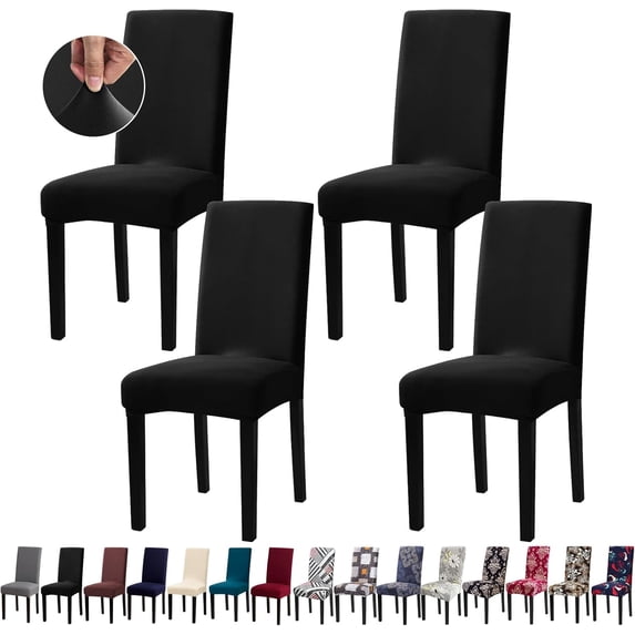 Dining Room Chair Covers - Stretch Kitchen/Dining Room Set of 4, Removable Washable Slipcovers for Home, Hotel, Banquet