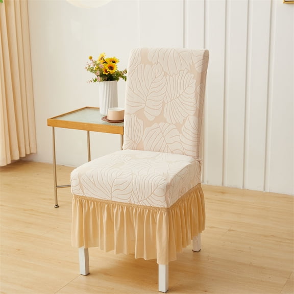 Dining Room Chair Covers,Stretch Parson Chair Slipcovers with Skirt for Kitchen Seat Super Fit Spandex Chair Seat Protector Cover for Wedding, Banquet, Home