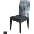 thumbnail image 1 of Dining Room Chair Covers Stretch Parsons Chair Slipcovers Set of 6 Abstract Oil Painting Geometric Blue Gray Removable Seat Chair Cover Protector for Kitchen/Hotel/Wedding, 1 of 6