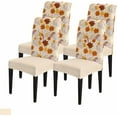 thumbnail image 1 of Dining Room Chair Covers, Thanksgiving Fall Maple Leaves Pattern Stretch Parsons Chair Slipcovers Removable Kitchen Chair Protector Cover for Dining Room， Set of 4, 1 of 6