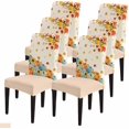 thumbnail image 1 of Dining Room Chair Covers, Thanksgiving Pumpkin Sunflower Maple Leaf Autumn Stretch Parsons Chair Slipcovers Removable Kitchen Chair Protector Cover for Dining Room， Set of 6, 1 of 6